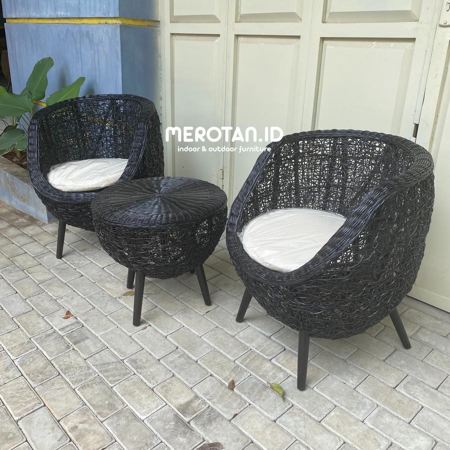 Set Kursi Teras Rotan Alam / Kursi Rotan Model Brekele / Kursi Teras Model TelurSet Kursi Teras Rotan Alam / Kursi Rotan Model Brekele / Kursi Teras Model Telur