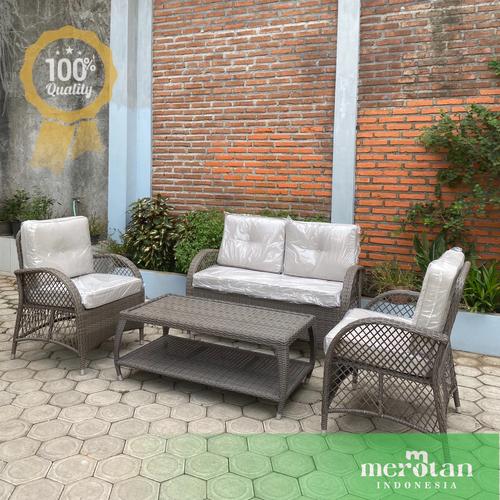 Set Sofa Outdoor Rotan Sintetis / Kursi Tamu Outdoor / Kursi Garden