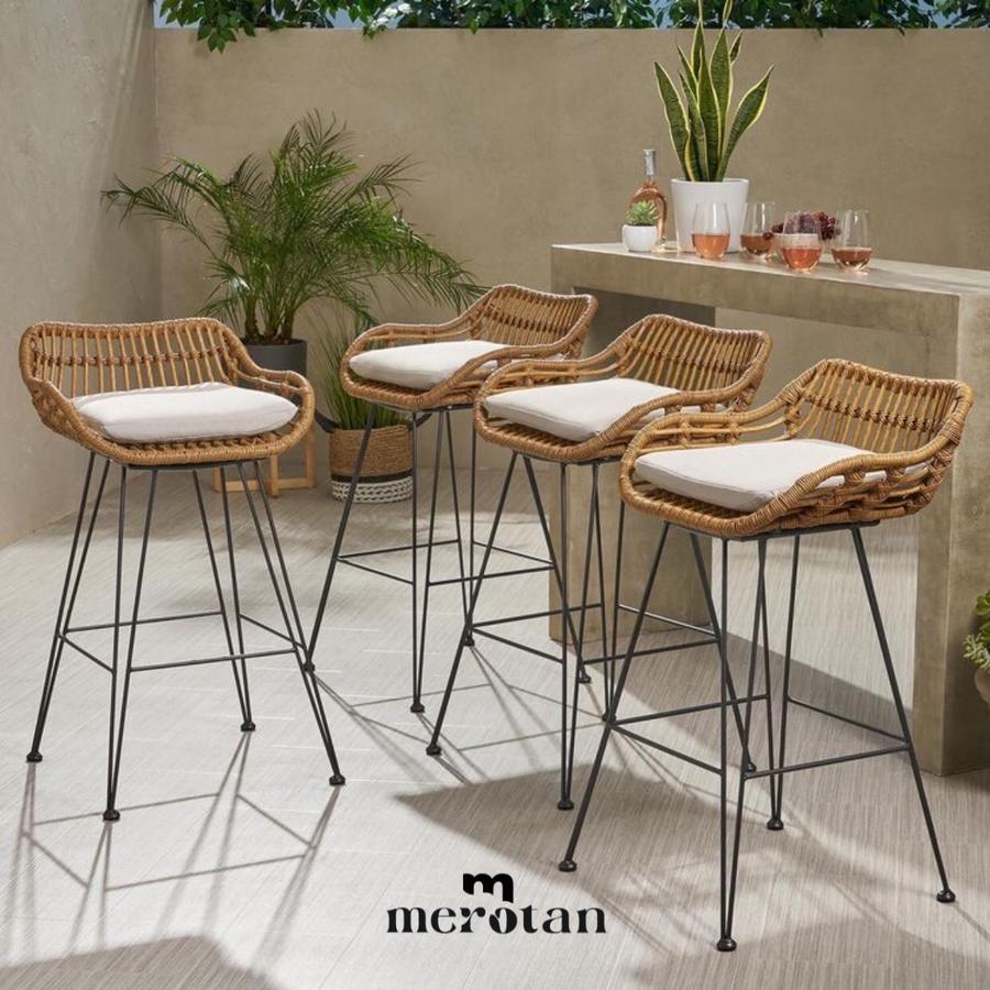 Kursi Bar Rotan / Bar Stool / Kursi Cafe Rotan Minimalis