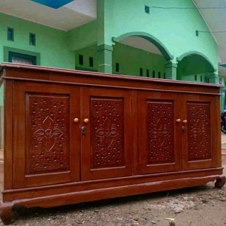 bufet rak tv datar kayu jati manium