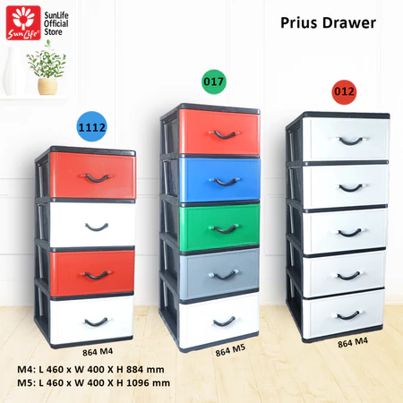 SunLife Prius Lemari Pakaian 5 Susun Rak Drawer Plastik Kokoh SNL-864-M4