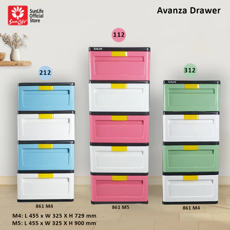 SunLife Avanza Premium Lemari Pakaian 4 Susun Rak Drawer Plastik Kokoh SNL-860-M5