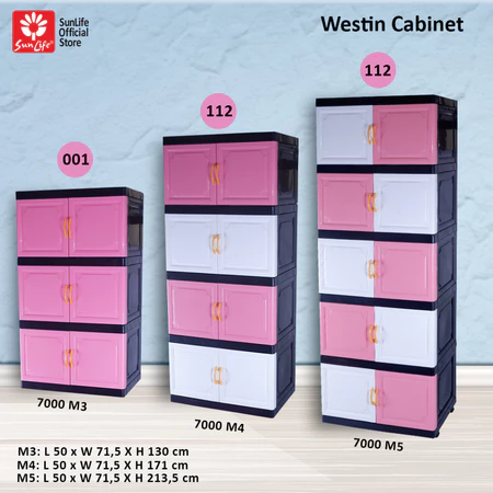 Sunlife Westin Cabinet Lemari Pakaian 3 Susun Rak Cabinet Plastik Kokoh SNL-7000-S4