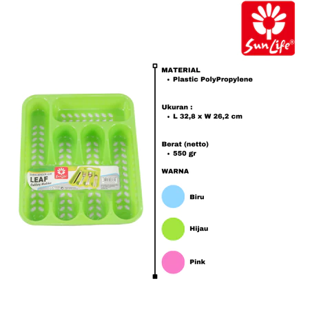 SunLife Leaf Cutlery Holder Tempat Penyimpanan Alat Makan Sendok dan Garpu Plastik SNL-706