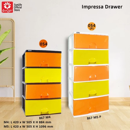 SunLife Impressa Lemari Pakaian 4 Susun Rak Drawer Plastik Kokoh SNL-867-M5