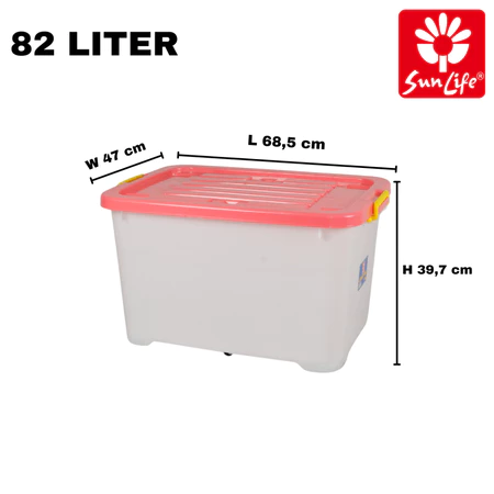 SunLife Lotus Container 82 Liter Container Besar Plastik Dengan Tutup Container Box Serbaguna SNL-6900