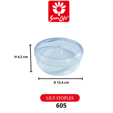 Sunlife Lily Stoples Toples Plastik Kue Kering Toples Kurma Serbaguna Kapasitas 250 gr (12 pcs ) SNL-605
