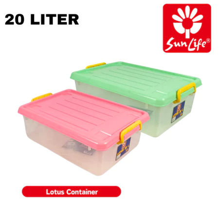 SunLife Lotus Container 20 Liter Container Besar Plastik Dengan Tutup Container Box Serbaguna SNL-6900
