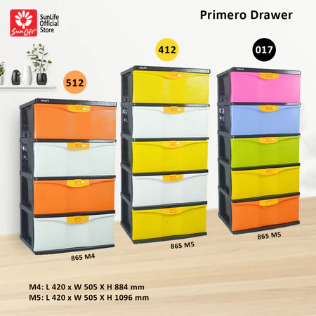 SunLife Primero Lemari Pakaian 4 Susun Rak Drawer Plastik Kokoh SNL-865-M5