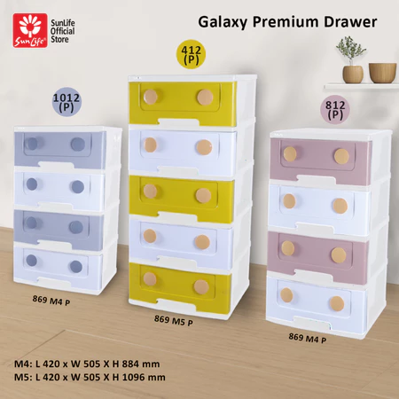SunLife Galaxy Premium Lemari Pakaian 4 Susun Rak Drawer Plastik Kokoh SNL-869-M4