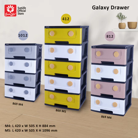 SunLife Galaxy Drawer Lemari Pakaian 5 Susun – Rak Drawer Plastik Kokoh Dan Modern SNL-869