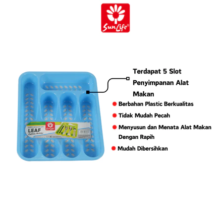 SunLife Leaf Cutlery Holder Tempat Penyimpanan Alat Makan Sendok dan Garpu Plastik SNL-706