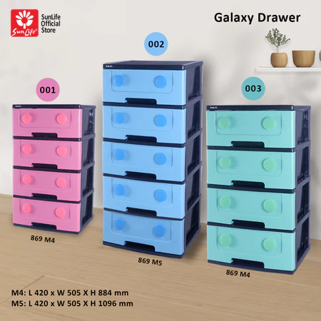SunLife Galaxy Drawer Lemari Pakaian 5 Susun – Rak Drawer Plastik Kokoh Dan Modern SNL-869