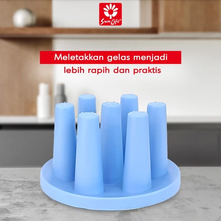SunLife Nikita Tatakan Gelas Bundar 22 Cm 7 Slot Glass Stand Serbaguna SNL-826