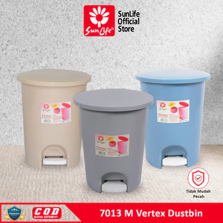 Sunlife Vertex Dustbin Tempat Sampah Tutup Injak Plastik 10 Liter Dengan Injakan Step On Dustbin Praktis SNL-7014