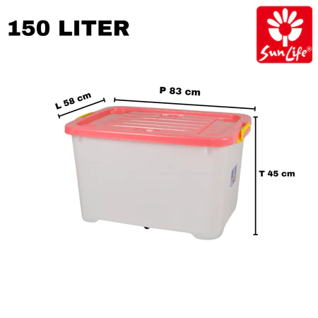 Sunlife Lotus Container 100 Liter Container Besar Plastik Dengan Tutup Container Box Serbaguna SNL-6906
