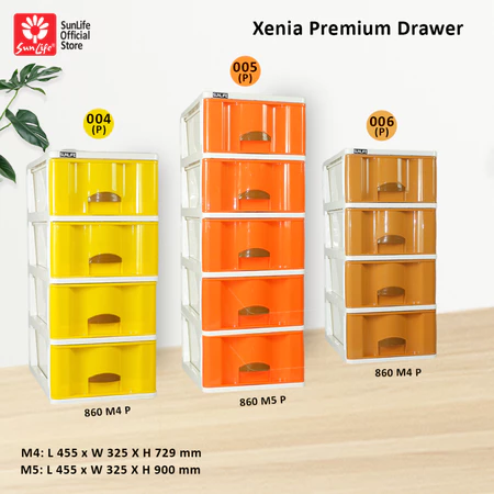 SunLife Xenia Premium Lemari Pakaian 4 Susun Rak Drawer Plastik Kokoh SNL-860-M5