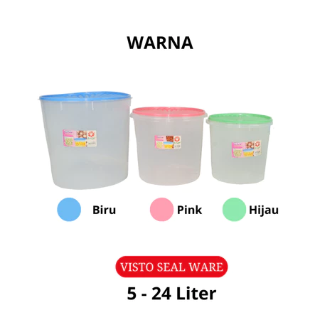 SunLife Visto Seal Ware Toples Makanan Kering Serbaguna Toples Kerupuk Kapasitas Besar Sampai 24 Liter SNL-7059
