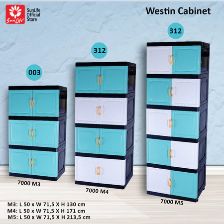 Sunlife Westin Cabinet Lemari Pakaian 3 Susun Rak Cabinet Plastik Kokoh SNL-7000-S4
