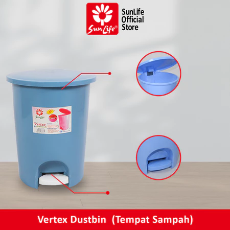 Sunlife Vertex Dustbin Tempat Sampah Tutup Injak Plastik 10 Liter Dengan Injakan Step On Dustbin Praktis SNL-7014