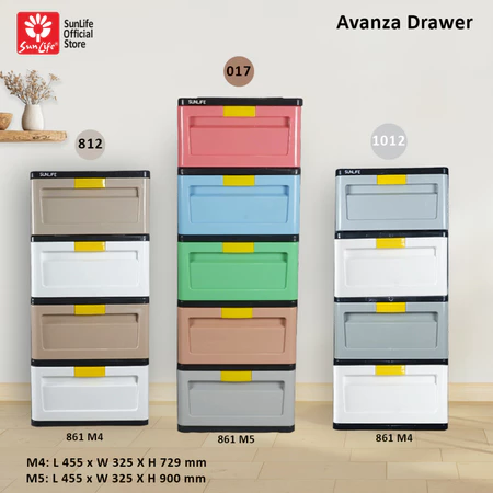 SunLife Avanza Premium Lemari Pakaian 4 Susun Rak Drawer Plastik Kokoh SNL-860-M5