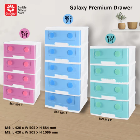 SunLife Galaxy Premium Lemari Pakaian 4 Susun Rak Drawer Plastik Kokoh SNL-869-M4