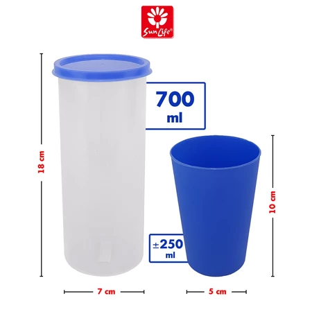 Sunlife Vin Cup (M) Set Tempat Air Minum 700 ML Set Gelas Plastik Drinking Water Food Grade SNL-736T