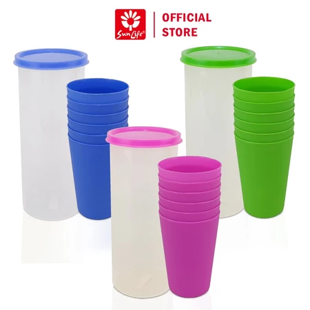Sunlife Vin Cup (M) Set Tempat Air Minum 700 ML Set Gelas Plastik Drinking Water Food Grade SNL-736T