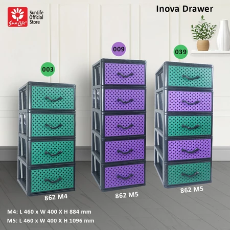 SunLife Inova Lemari Pakaian 4 Susun Rak Drawer Plastik Kokoh SNL-862-M5
