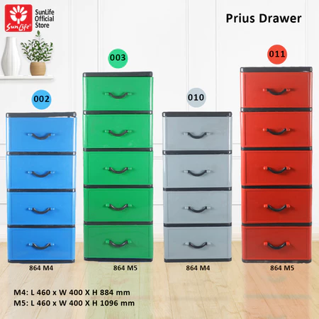 SunLife Prius Lemari Pakaian 5 Susun Rak Drawer Plastik Kokoh SNL-864-M5