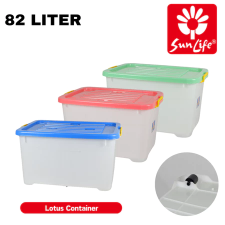 SunLife Lotus Container 82 Liter Container Besar Plastik Dengan Tutup Container Box Serbaguna SNL-6900