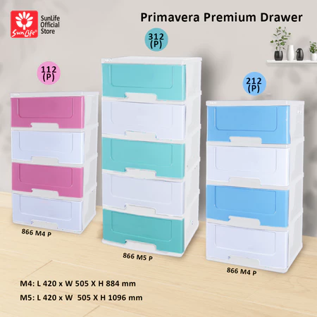 SunLife Primavera Premium Lemari Pakaian 4 Susun Rak Drawer Plastik Kokoh SNL-866-M5