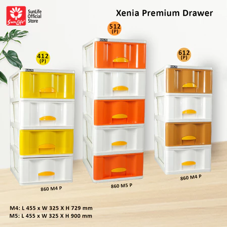 SunLife Xenia Premium Lemari Pakaian 4 Susun Rak Drawer Plastik Kokoh SNL-860-M5