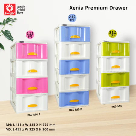 SunLife Xenia Premium Lemari Pakaian 4 Susun Rak Drawer Plastik Kokoh SNL-860-M5