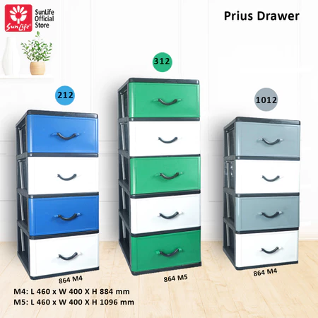 SunLife Prius Lemari Pakaian 5 Susun Rak Drawer Plastik Kokoh SNL-864-M4