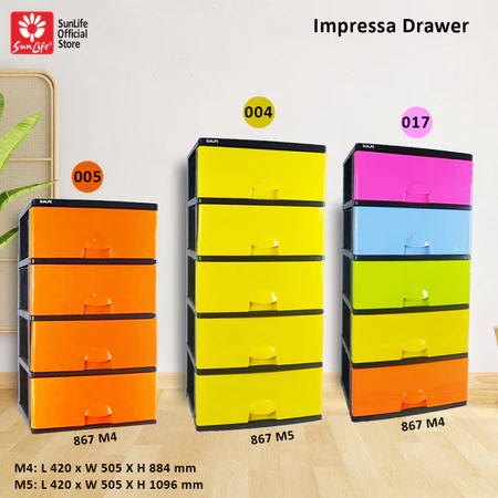 SunLife Impressa Lemari Pakaian 4 Susun Rak Drawer Plastik Kokoh SNL-867-M5