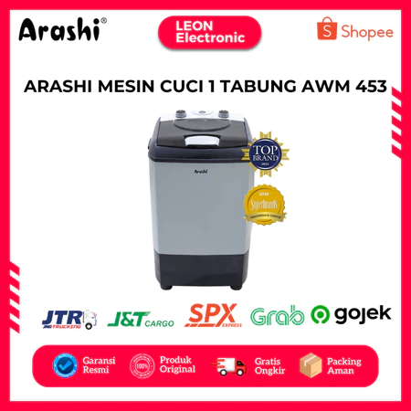 Arashi Mesin Cuci Portable 1 Tabung Laundry AWM 453A AWM 451A 4.5 KG