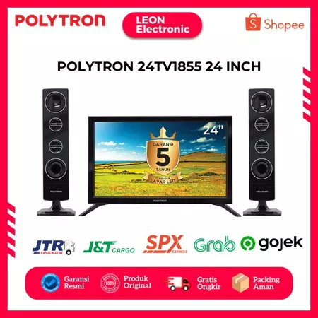 [CARGO] POLYTRON Cinemax Digital HD TV 24 inch DVB-T2 Plus Speaker Tower - PLD 24TV1855