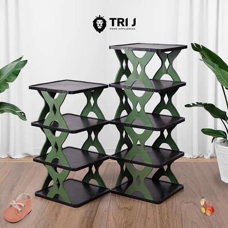 Rak Sepatu X 5 Susun Tempat Penyimpanan Sandal Sepatu 4 Susun Plastik / Rak Sendal 5 Tingkat