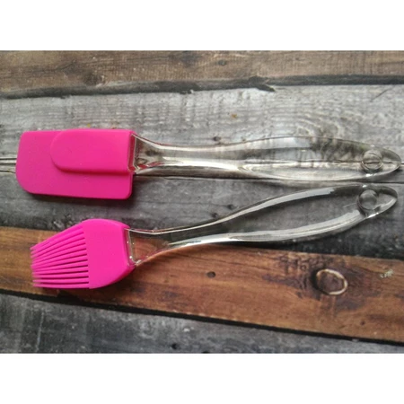 Kuas Dan Spatula Silicone Set Sepasang / Kuas Kue Silikon / Sutil Silikon Set