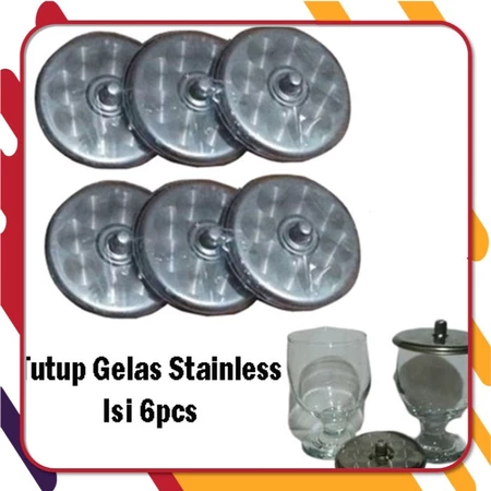 Set 6pcs Tutup Gelas Mug Cangkir Stainless Steel