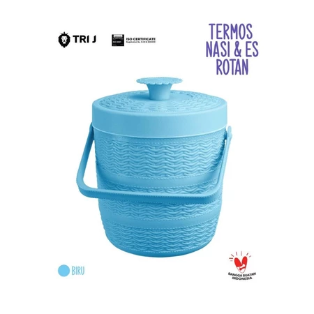 Termos Nasi Rice Bucket Rotan no 6.5 (1.5L) / Ice Bucket 6.5 / Tempat Penyimpanan Nasi dan Es 1.5L