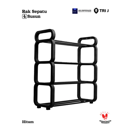 TRI J Rak Sepatu Sandal 4 Susun Plastik Serbaguna