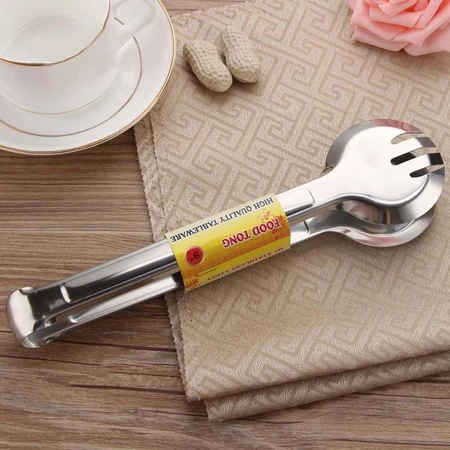 Alat Penjepit Capit Makanan Stainless Steel / Capitan Roti Kue BBQ Stenlis