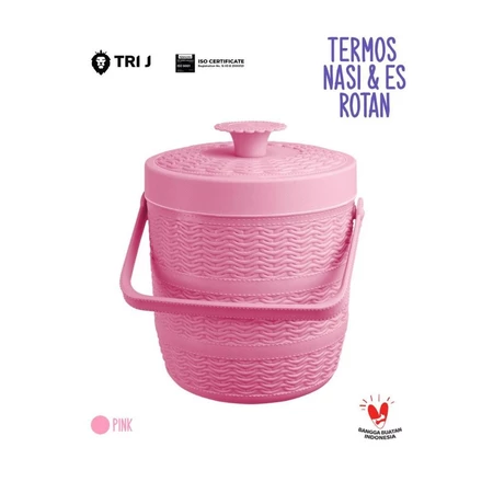 Termos Nasi Rice Bucket Rotan no 6.5 (1.5L) / Ice Bucket 6.5 / Tempat Penyimpanan Nasi dan Es 1.5L
