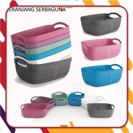 Keranjang Serbaguna Estetik / Storage box Multifungsi / Storage Basket Tempat Penyimpanan Serbaguna