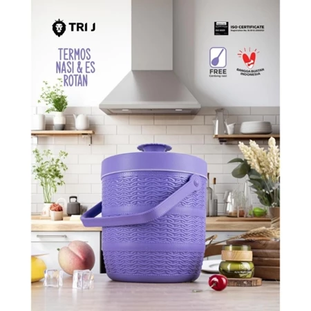 Termos Nasi Rice Bucket Rotan no 6.5 (1.5L) / Ice Bucket 6.5 / Tempat Penyimpanan Nasi dan Es 1.5L