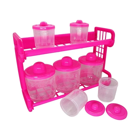 Rak Bumbu DapurSet 2 Susun Plastik Kitchen rack Wadah Toples Serbaguna