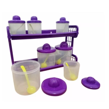 Rak Bumbu DapurSet 2 Susun Plastik Kitchen rack Wadah Toples Serbaguna