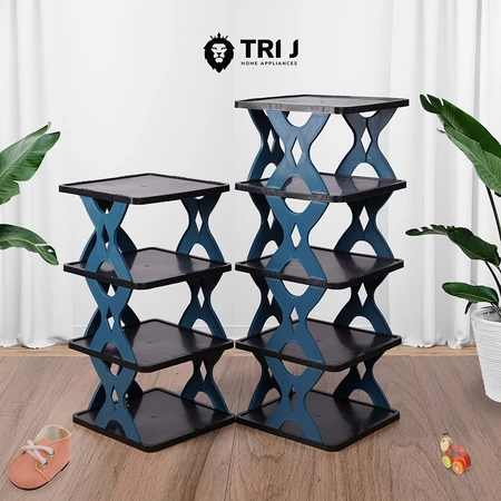 Rak Sepatu X 5 Susun Tempat Penyimpanan Sandal Sepatu 4 Susun Plastik / Rak Sendal 5 Tingkat